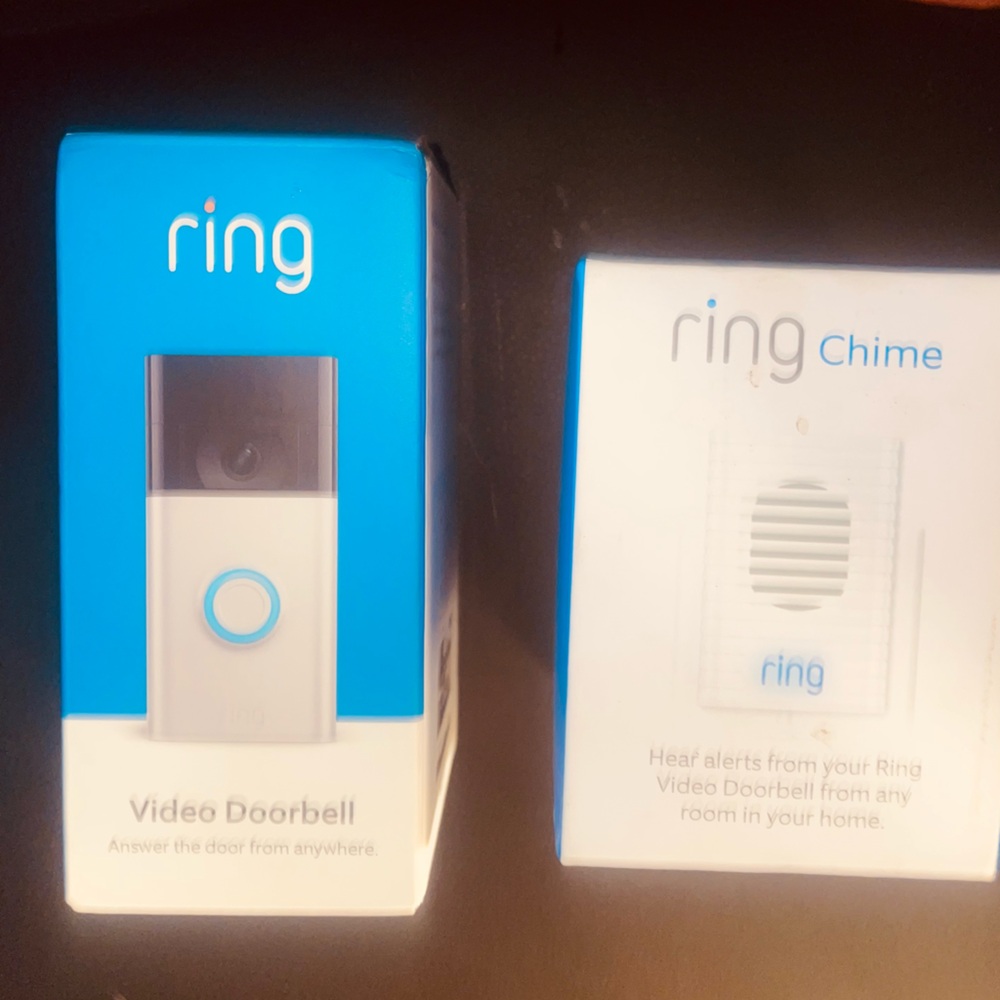 Ring Video Doorbell and Chime Set - Blue and White